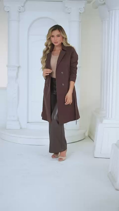 Brown Double-Breasted Trench