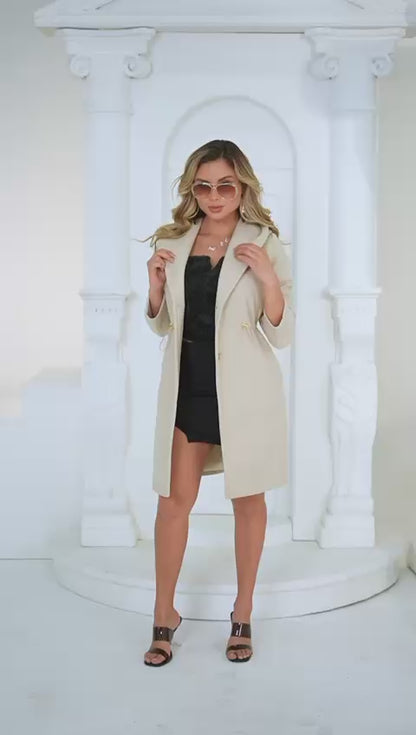 Ivory Hooded Winter Coat