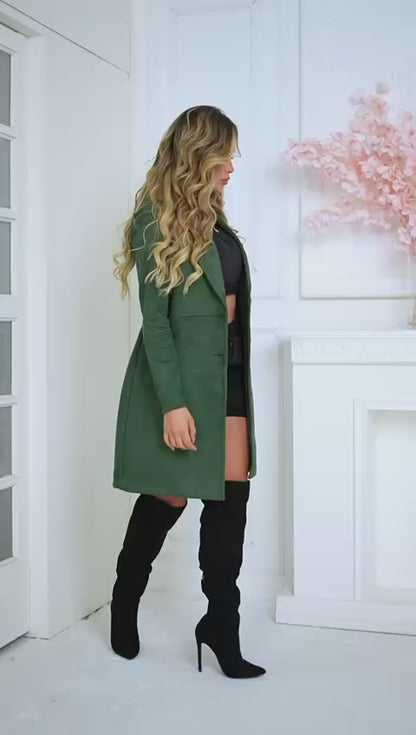 Chic Faux Suede Winter Coat