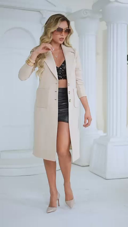 Ivory Coat with Patch Pockets